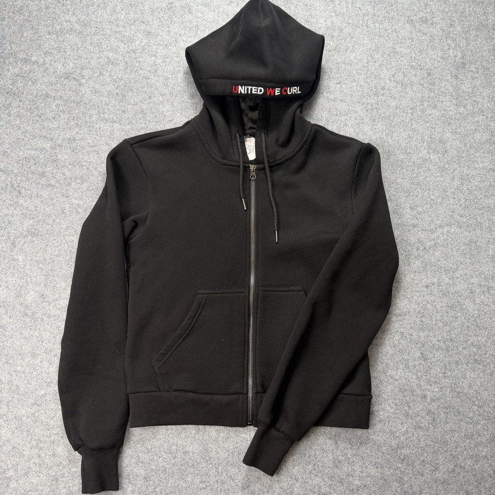 TCF United We Curl Black Full Zip Hoodie Sweatshirt Women's Size Smal S ThumbH